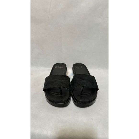 Donald Pilner Women's Fiji Platform Slide Black Metallic Leather 9M - Picture 2 of 5